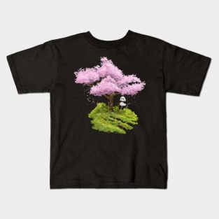 Panda on the tree swing Kids T-Shirt